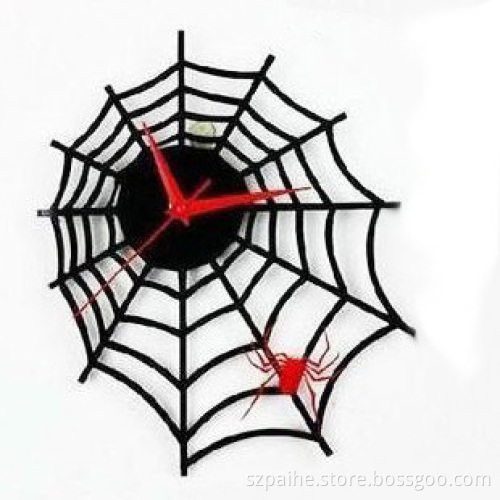 Spiderweb Shape Acrylic Wall Clock